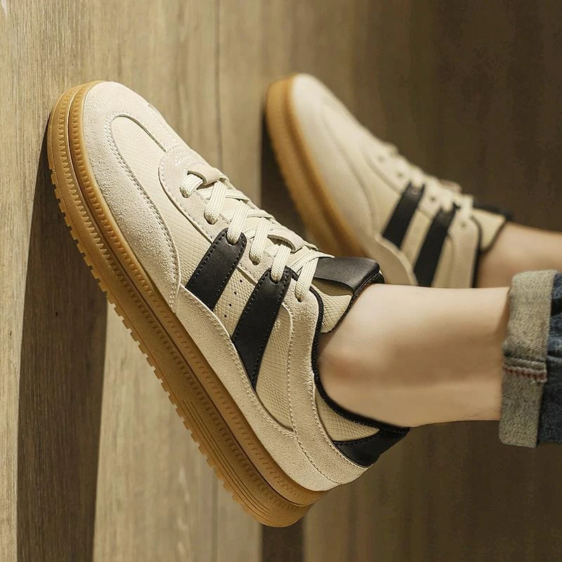 德训男鞋2025冬季新款潮流百搭软底运动休闲小白平底板鞋阿甘潮鞋