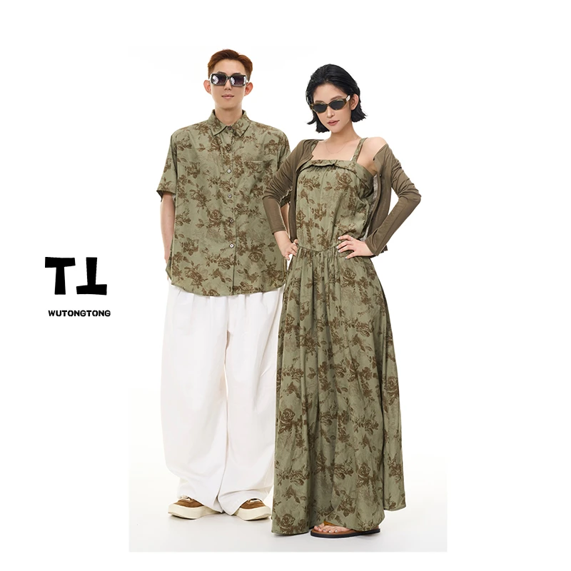 现货【奇思妙想】夏季印花吊带裙女宽松气质连衣裙62309