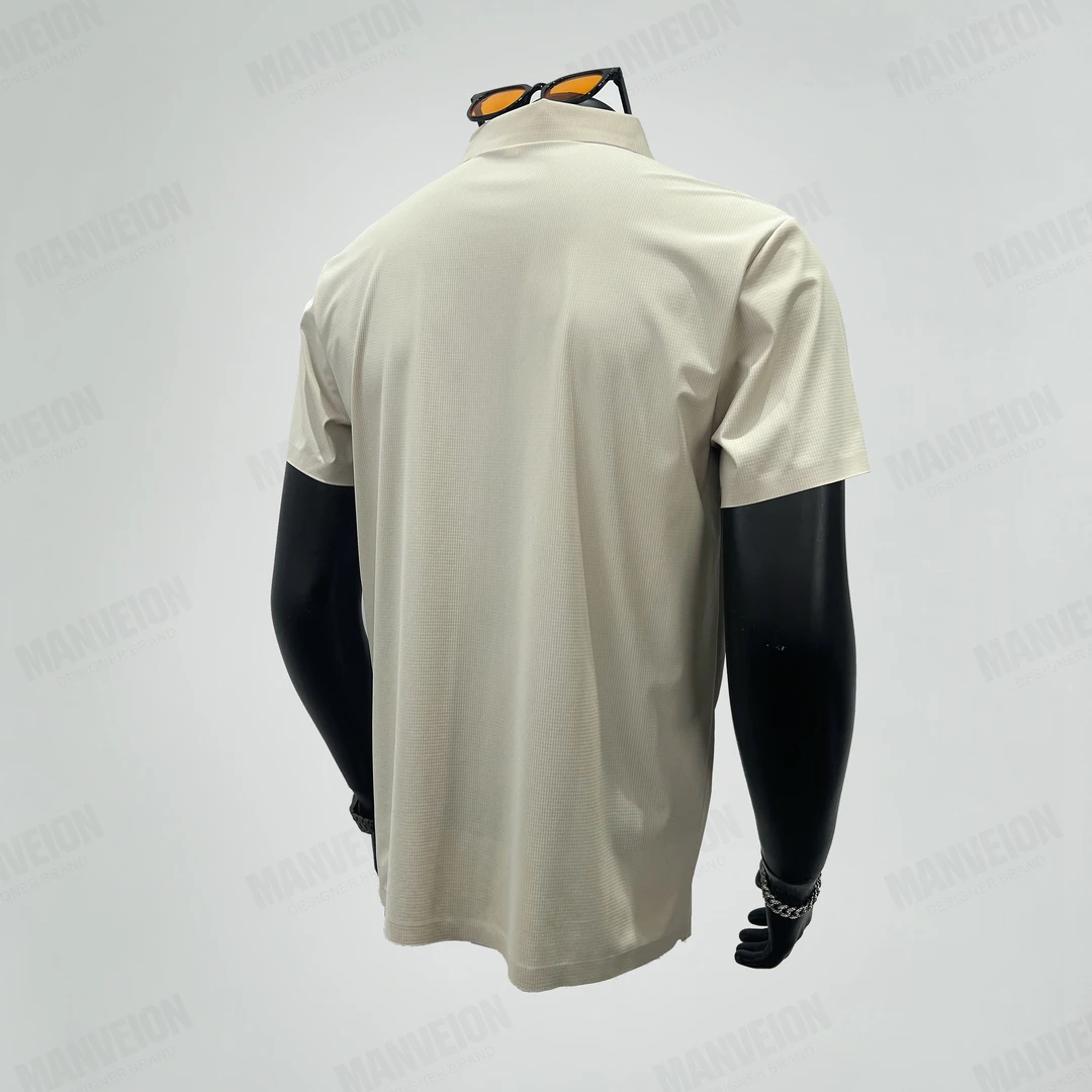 MANVEION 凉感Polo衫抗皱幸运格冰皮猛男版翻领美式百搭简约透气