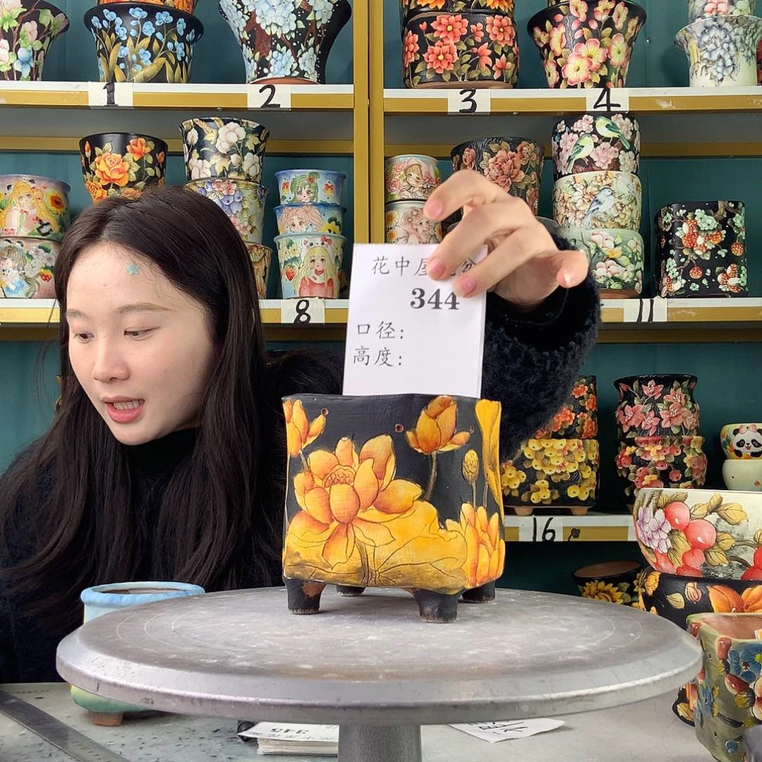 陶景德镇手工花盆344