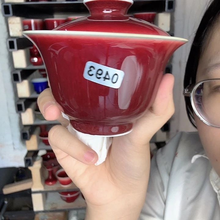 瓷片景德镇郎红陶瓷瑕