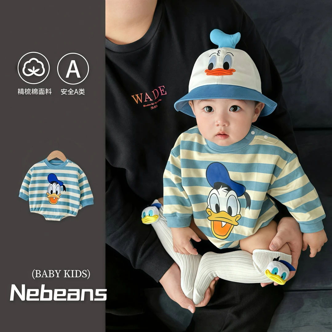 （送袜子）0-2岁婴幼儿男女宝宝哈衣 卡通三角包屁衣套装