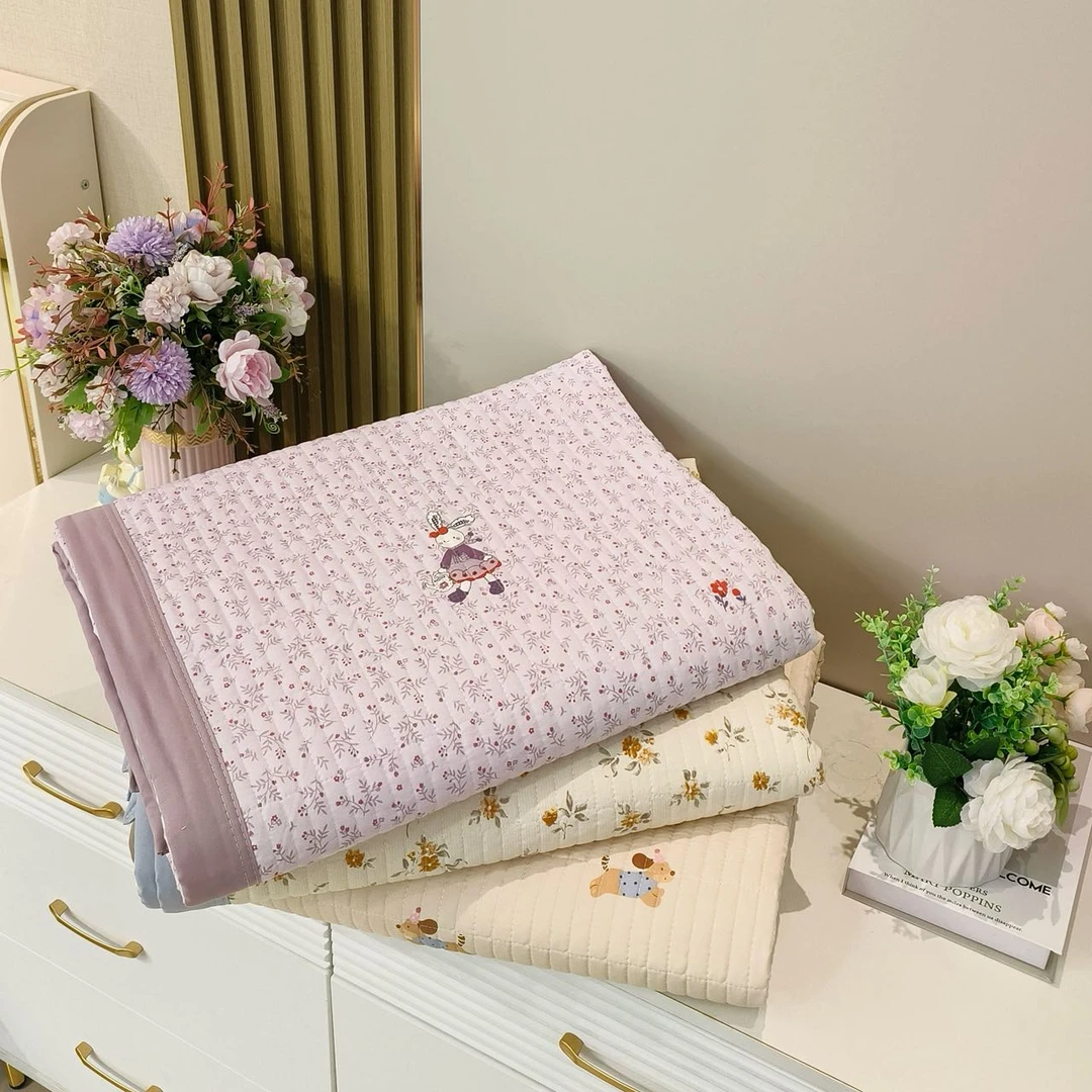 木子静-「云感棉」韩系居家舒适仿棉云感纱床盖2.0*2.2