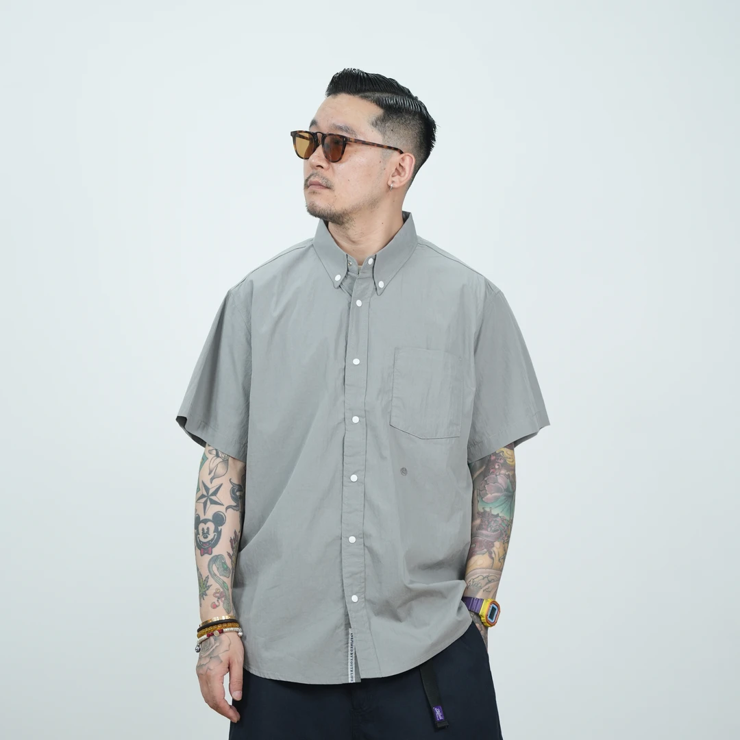 25SS日系Cityboy通勤衬衫短袖夏季休闲衬衣复古薄款宽松港风半袖