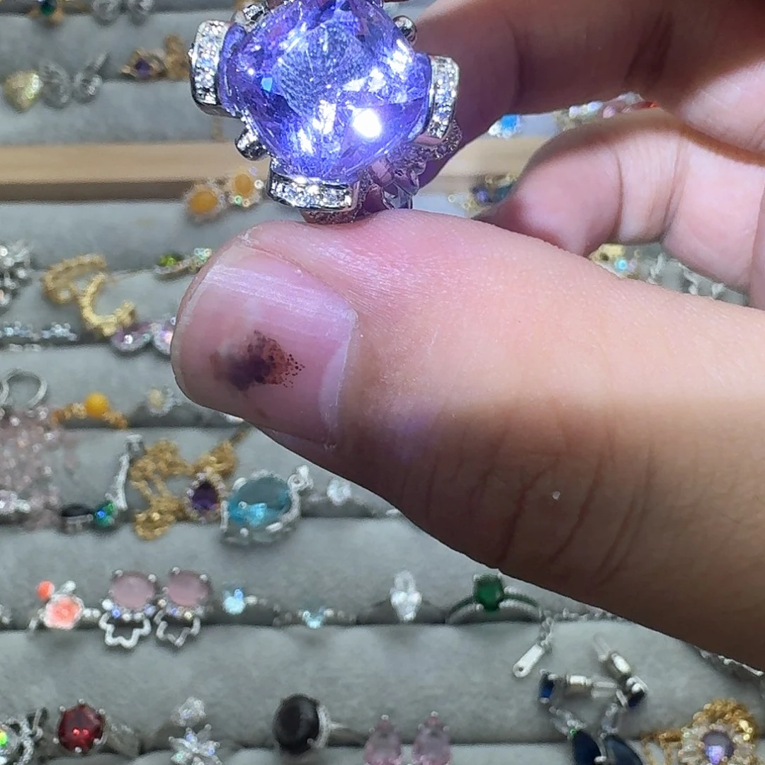 托帕石戒指银S925镶嵌