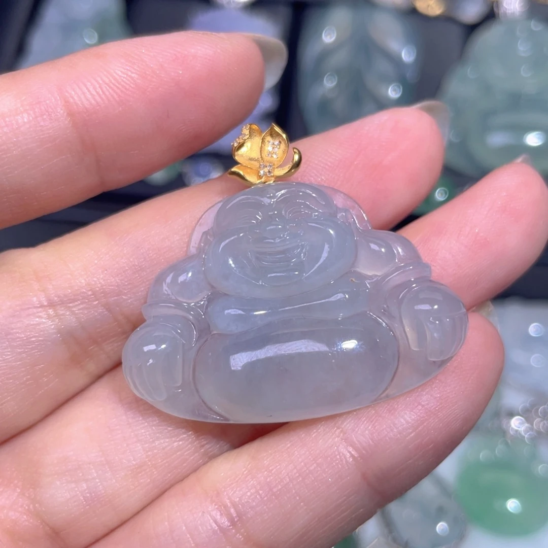 颈饰18K金镶嵌翡翠翡翠