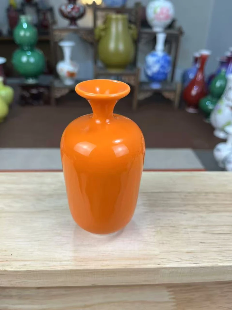 景德镇爱马仕橙冬瓜瓶