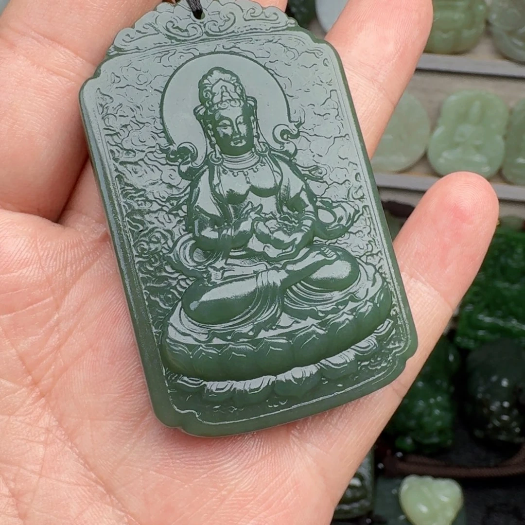 和田玉未镶嵌颈饰振*