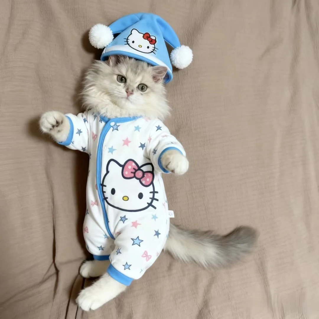 宠物HelloKitty睡衣宠物秋冬保暖服饰防掉毛舒适家居服可爱衣服HR