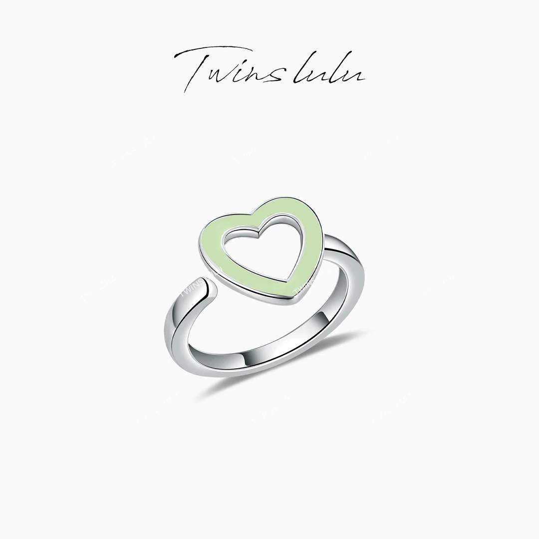 TWINS LULU 925银 镀k金 百搭经典国潮个性新中式爱心戒指TSS7317