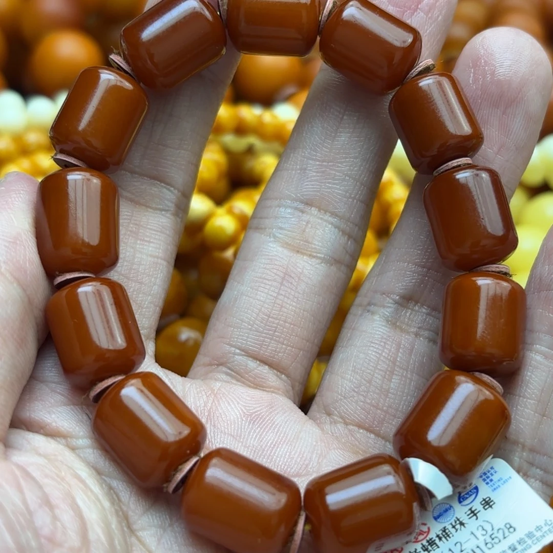 琥珀手链未镶嵌荔*哥蜜蜡