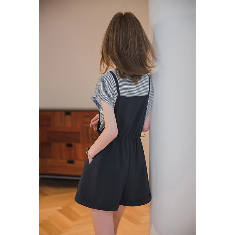 小谷粒【日杂背带短裤】混纺棉面料 可调节肩带+松紧腰 俏皮减龄