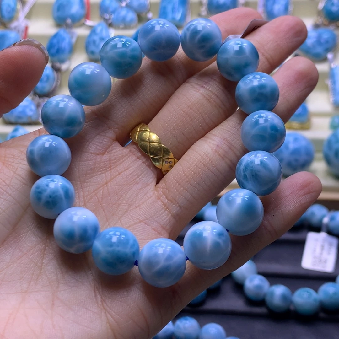 针钠钙石（海纹石）未镶嵌手链精品12m手串色差略异