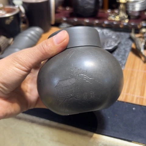蜜安罐瓷香炉锡茶则