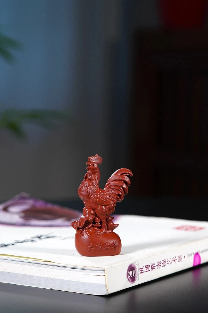 宜兴正品高端紫砂茶宠大公鸡金鸡报晓