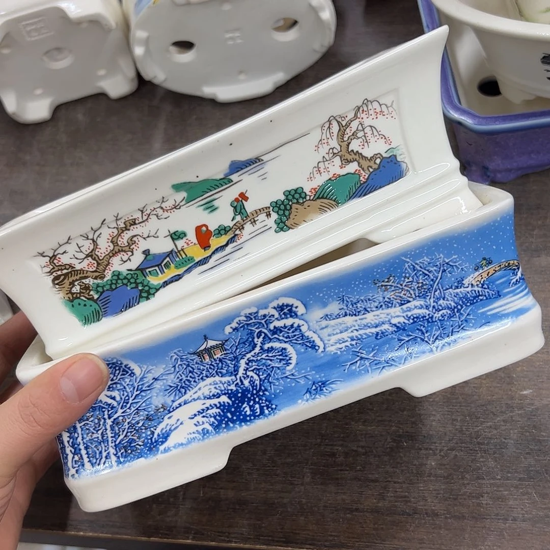 紫砂花盆610号瑕疵2个20/13/6cm