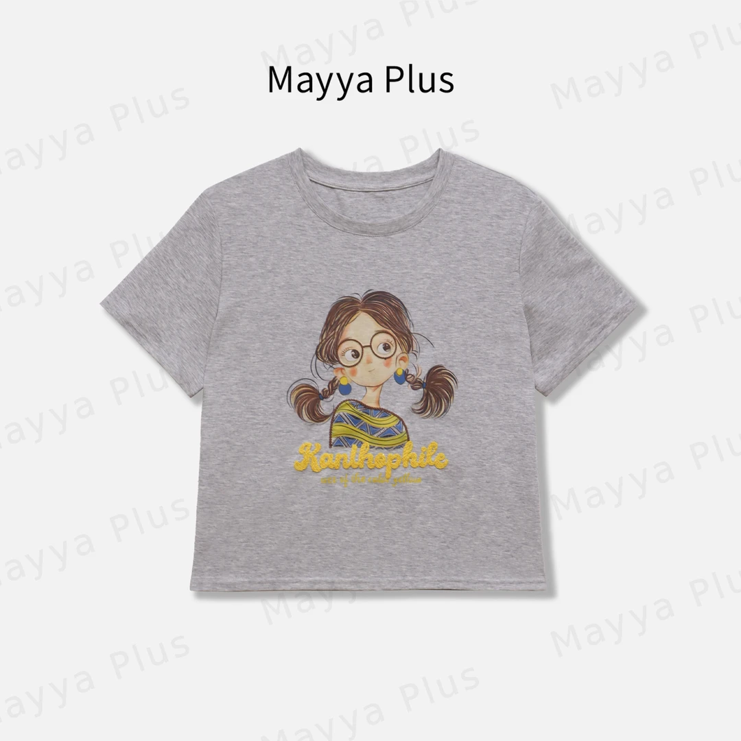 【漂亮女孩】轻奢气质显瘦欧若风T恤32528262