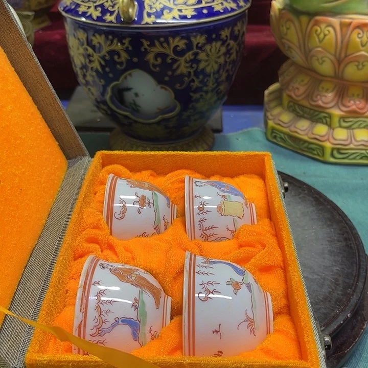 盖碗摆件摆件瓷器摆件