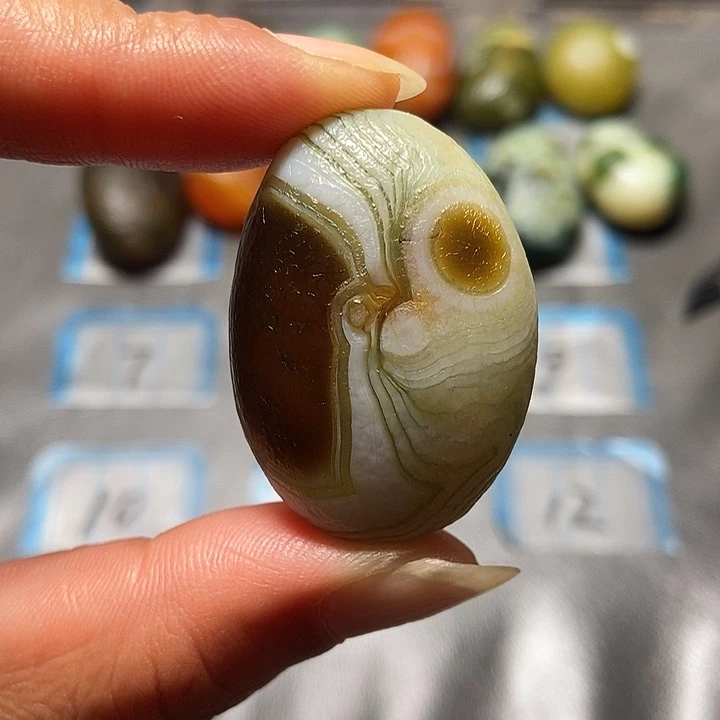 玛瑙/玉髓未镶嵌珠宝奇石花眼玛瑙