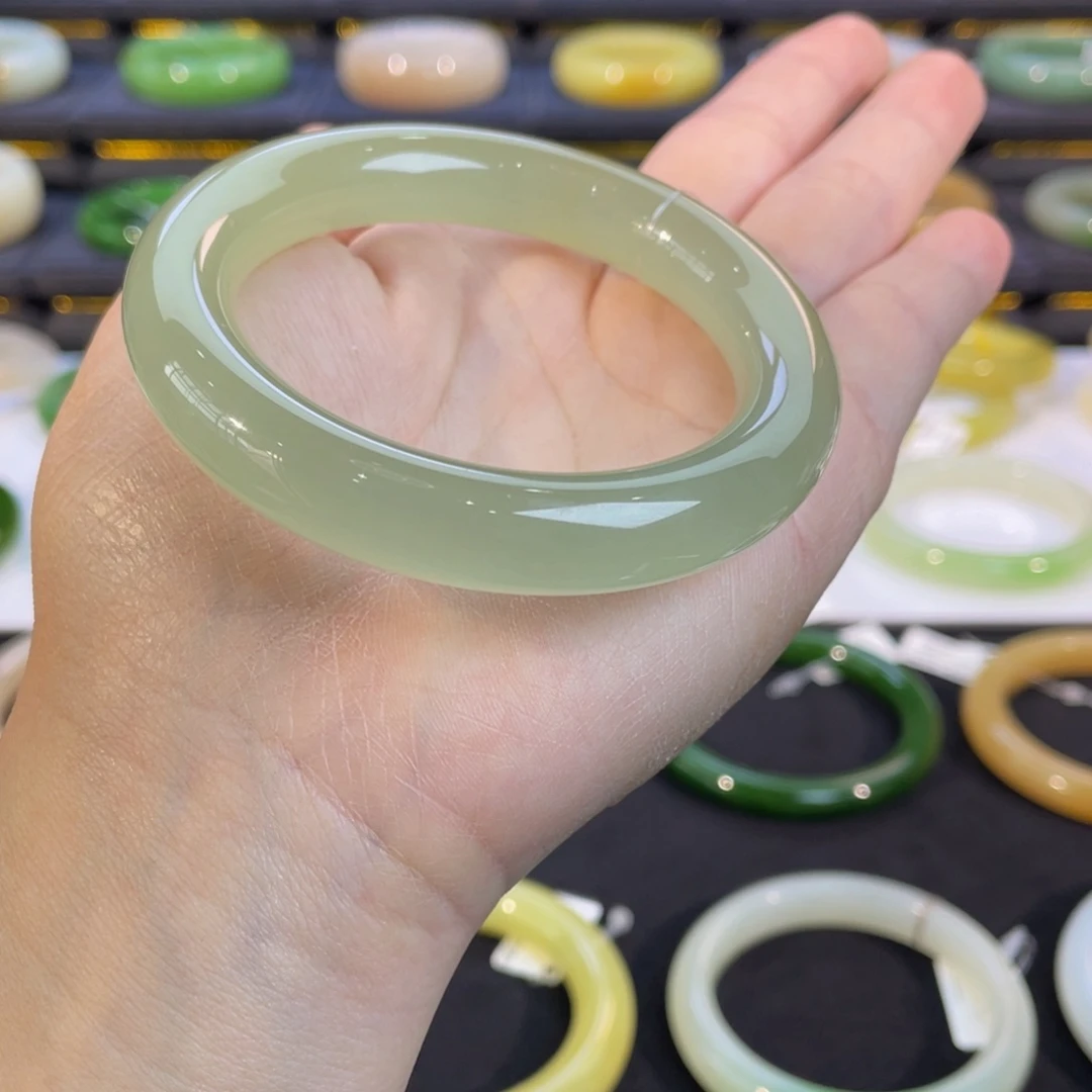 未镶嵌手镯和田玉高冰晴水手镯54