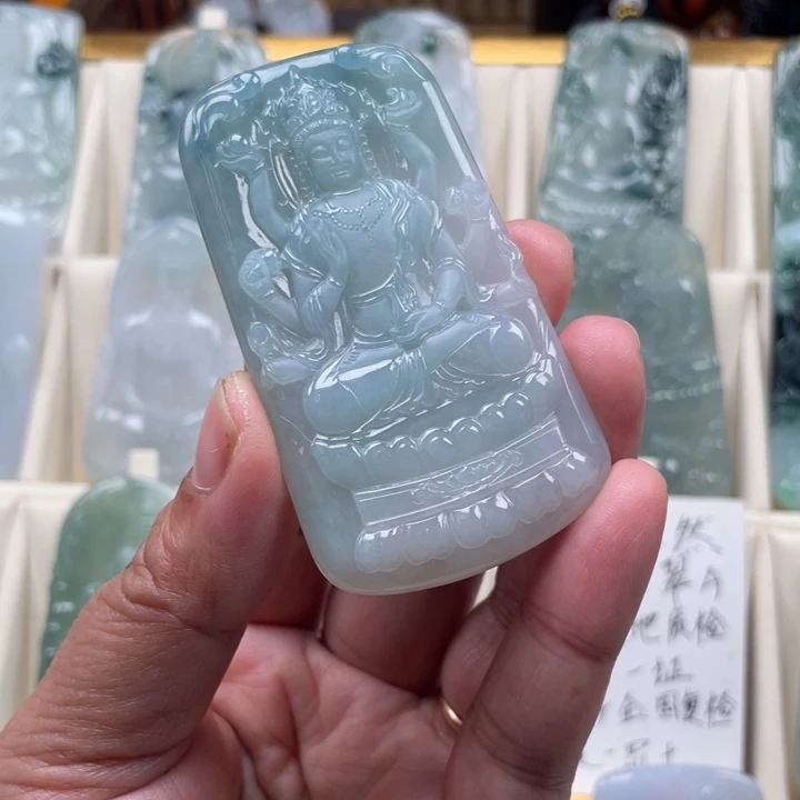 狮***人翡翠未镶嵌挂件玉
