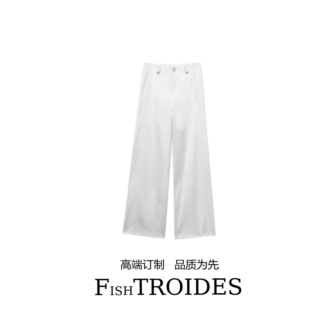 2025秋冬新款高腰显瘦显高休闲裤女宽松百搭直筒裤F50090