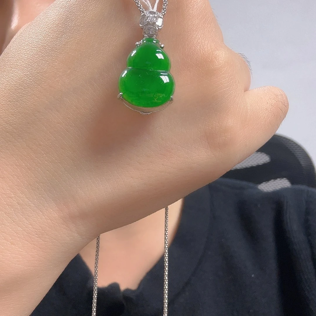 翡翠银S925镶嵌吊坠(不含链)