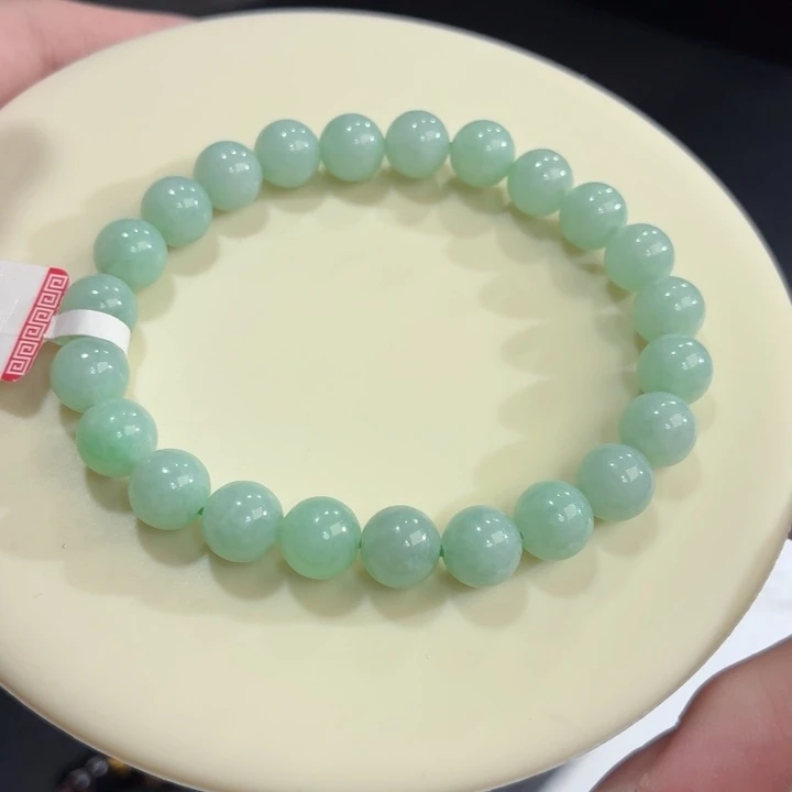翡翠未镶嵌手链果绿卡8.5