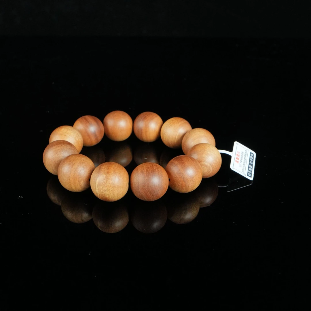 DY-B8145 印度迈索尔老山檀香横纹沉水手串 2.0cm 40g