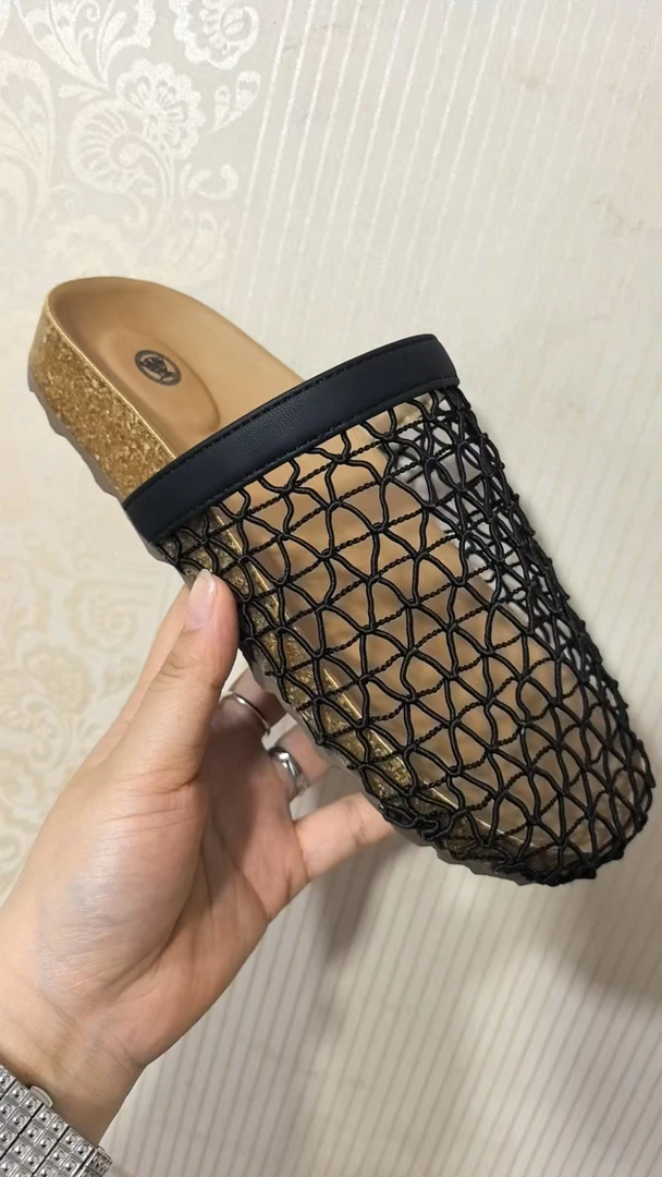 编织包头镂空平底包头拖低跟平底鞋漆皮百搭时尚