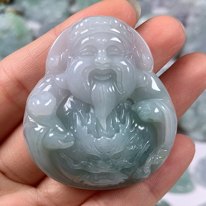 颈饰未镶嵌翡翠立体财神爷卡厚装10+