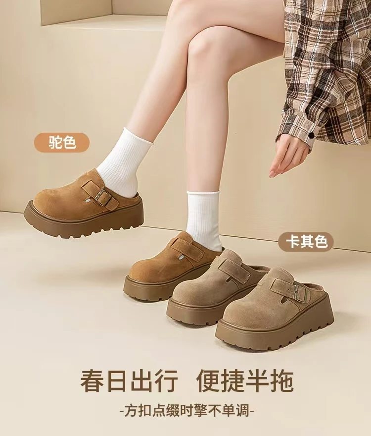 2025春季新款休闲厚底包头勃肯拖鞋LLF62
