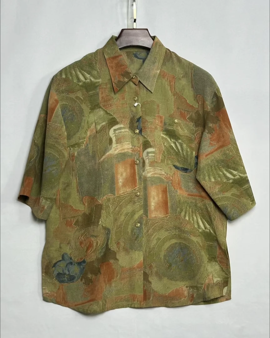 九八vintage古着日制复古碎花衬衫百搭（直播间链接）