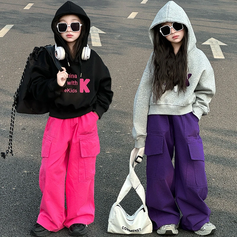 女童休闲两件套春秋装2025新款女孩洋气时髦网红宽松衣服运动套装