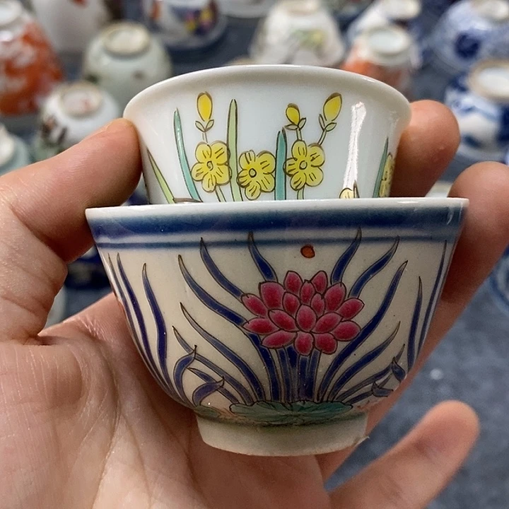 財*粉彩杯子，粉彩杯