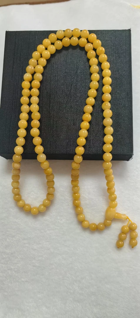 合金石英石项链 黄色哈斯佛珠