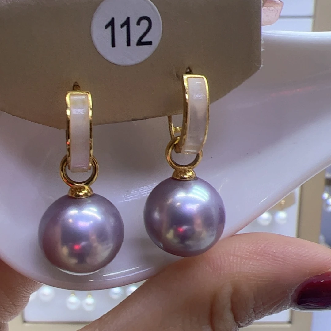 淡水珍珠耳饰银S925镶嵌