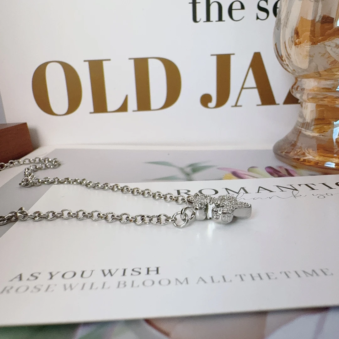 铜合金项链 5081  微镶小众设计项链