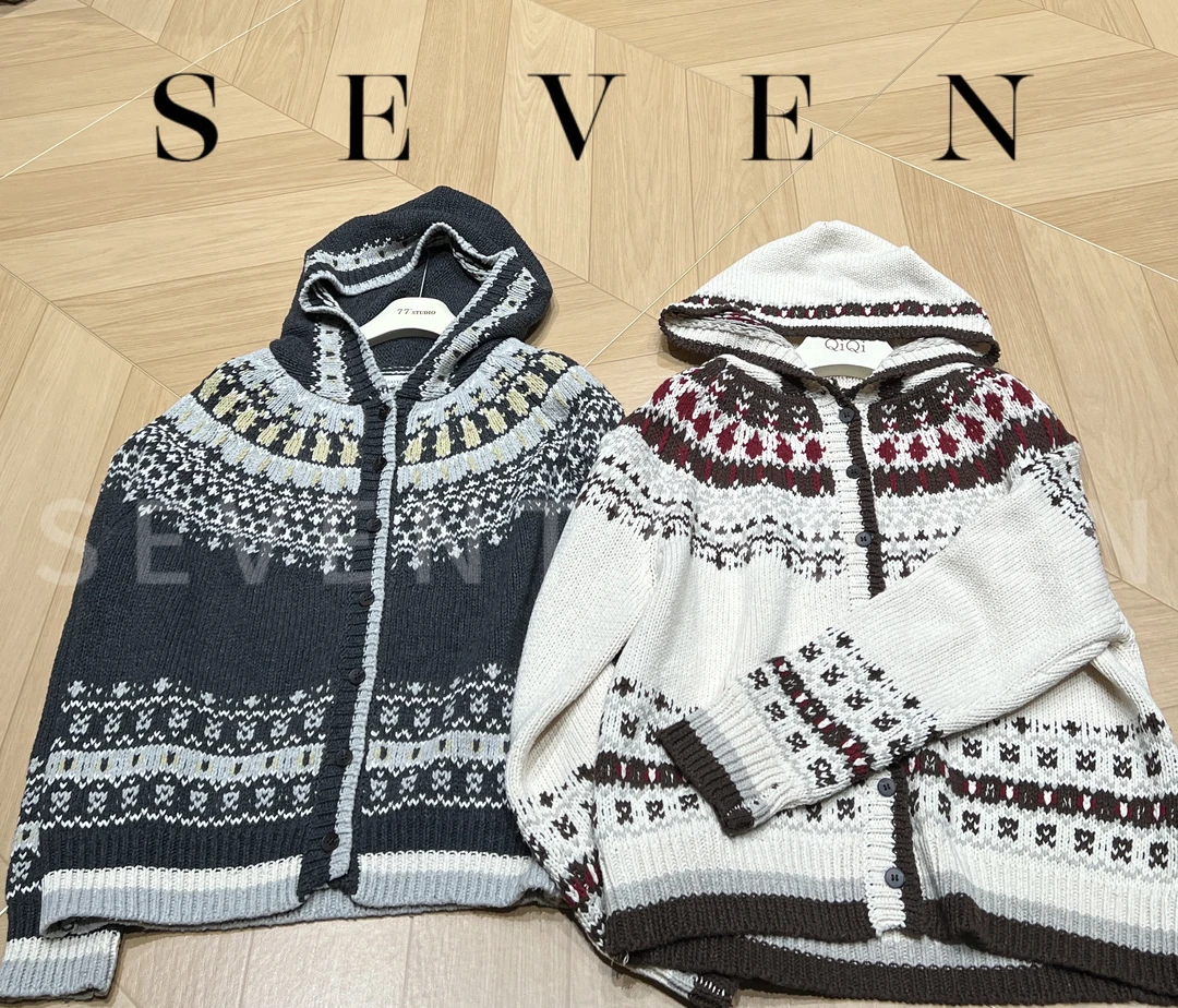 #C862 C895新年款宽松连帽开衫毛衣(拍照光线问题 颜色略有误差）