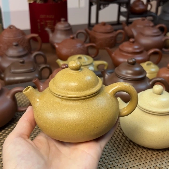 紫砂茶壶小*/容天黄金段半手壶