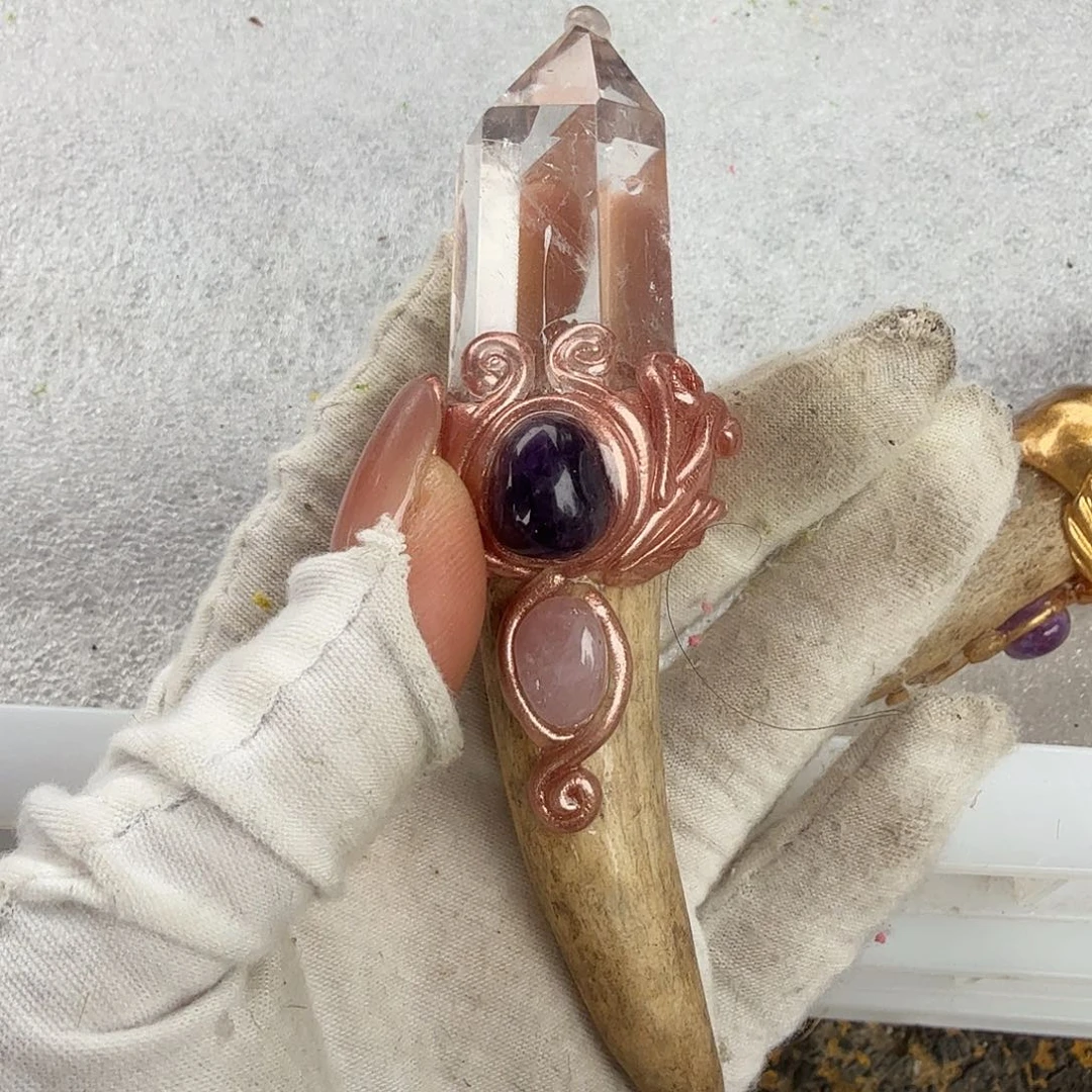 水晶手链22K金镶嵌白水