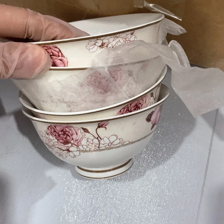 瓷片陶瓷品4.5寸碗四个