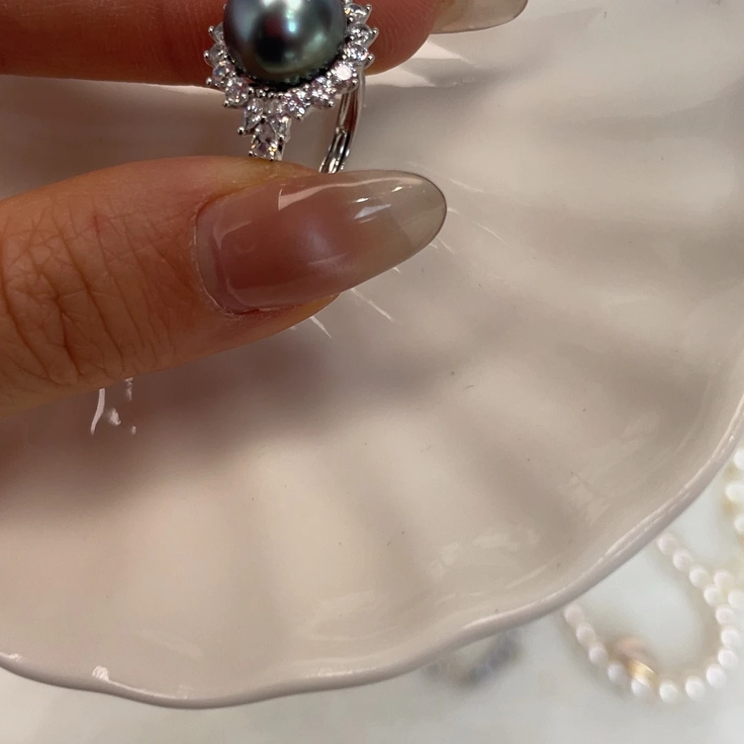 海水珍珠戒指银S925镶嵌