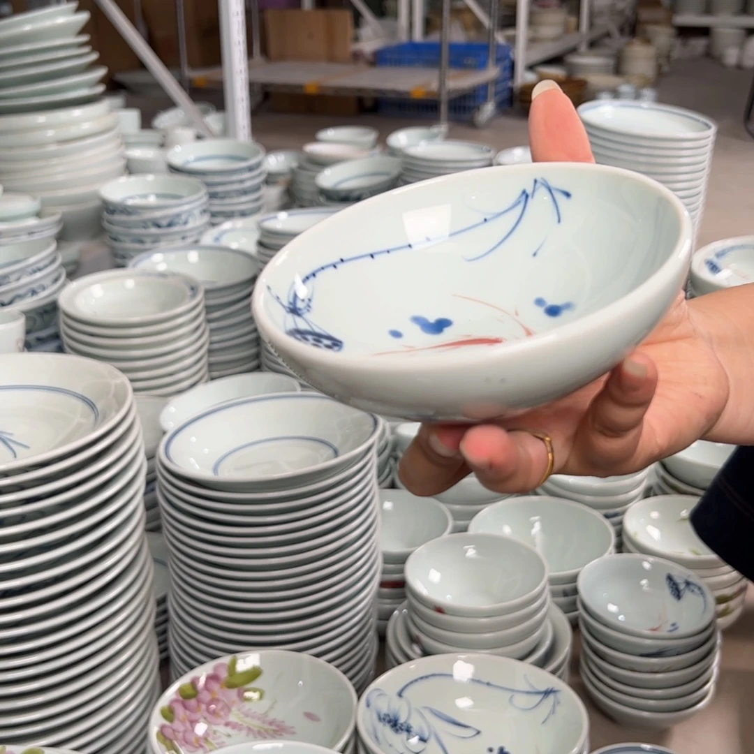 微瑕手绘5.5寸古碗（随机图案单只装）