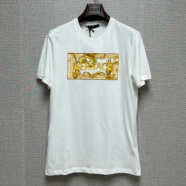 全新未使用 VERSACE/范思哲 男士刺绣短袖T恤/V6000
