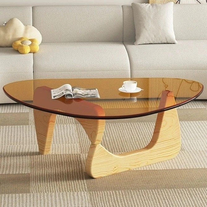 2025新款钢化玻璃茶几实木网红爆款客厅现代简约创意轻奢透明家用