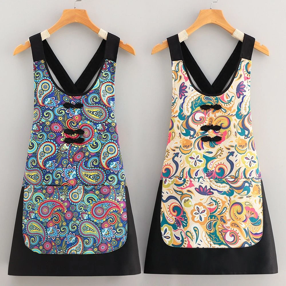 时尚新款帆布透气防油厨房做饭家用工作服耐脏耐磨防污围裙围腰LW