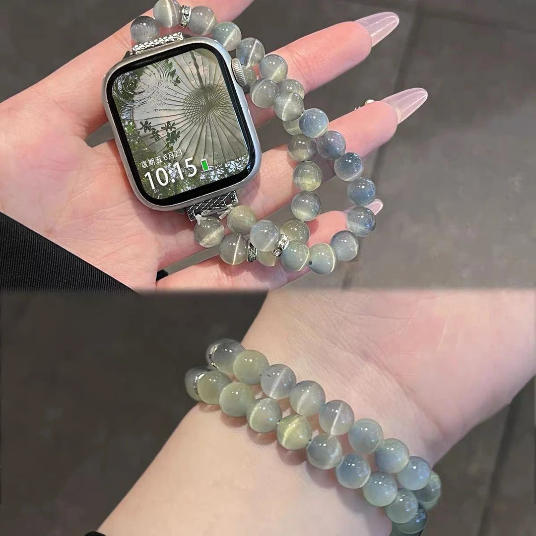 【烟雨江南】适用小米手环10表带9系列8nfc陶瓷版手带串珠男女