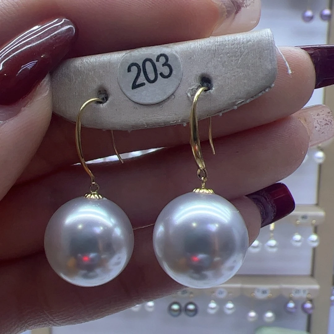 淡水珍珠耳饰18K金镶嵌