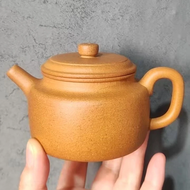 宜兴半手工紫砂壶黄段泥泡茶壶老口黄金段德中容量180cc茶具